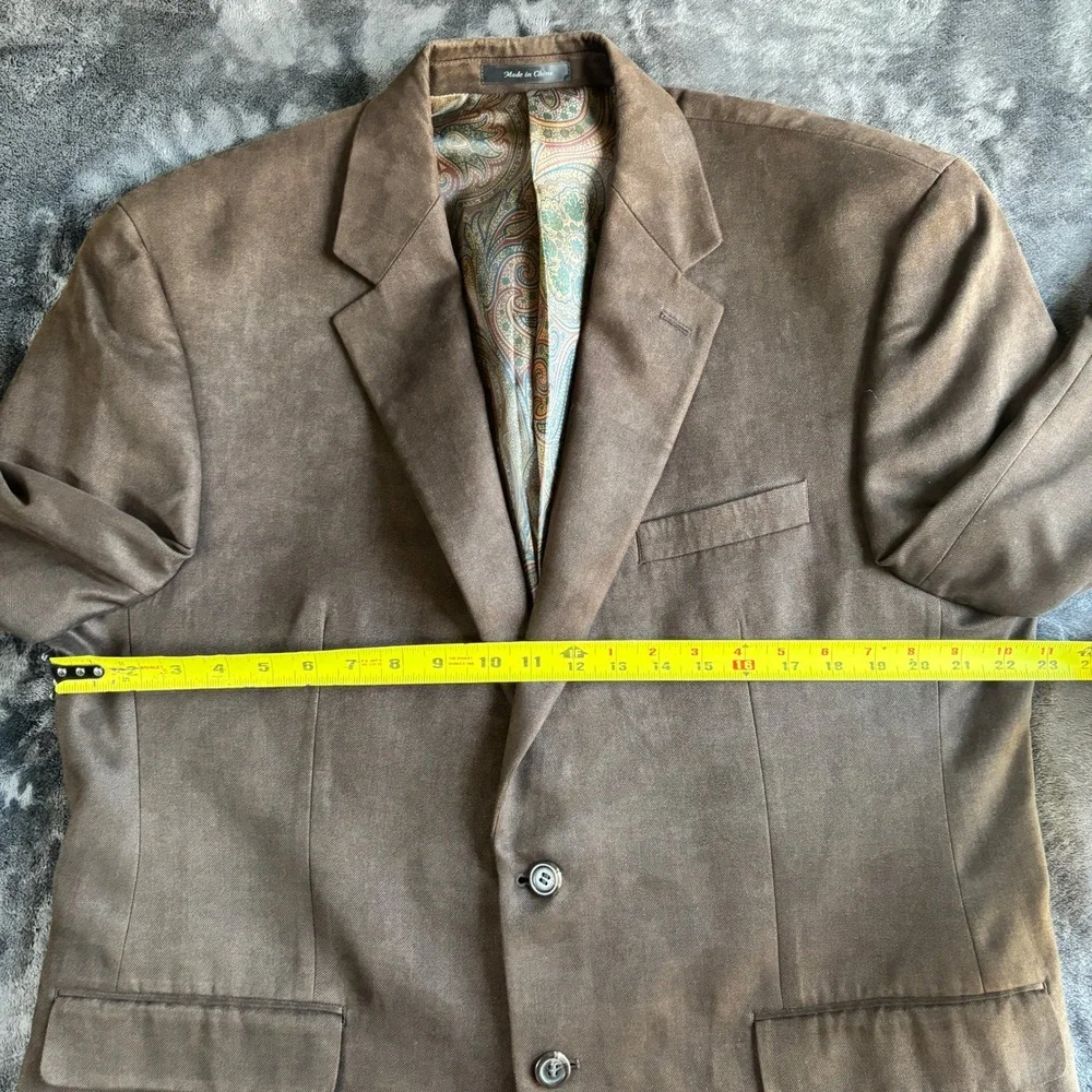 Lauren Ralph Lauren Mens Brown Faux Suede Two Button Blazer Sport‎ Coat 44R